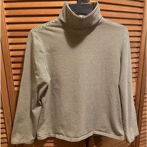 Tommy Hilfiger Yellow & Black Striped Turtleneck Top